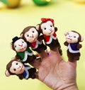ShaoAngDuoMi 7-Pack Five Little Monkeys Finger Puppets – Soft Plush Storytelling Toys for Toddlers
