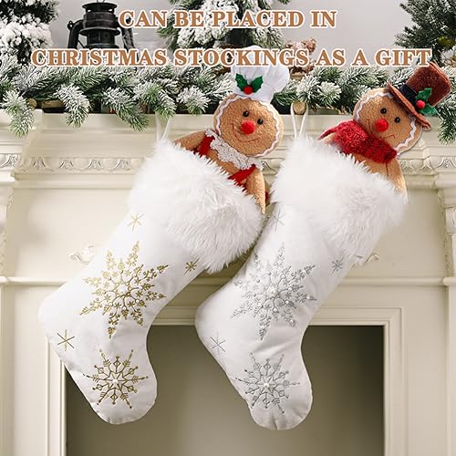 Shapeazy Gingerbread Plush Set – 11.8-Inch Stuffed Gingerbread Boy and Girl for Christmas Decor and Gifts