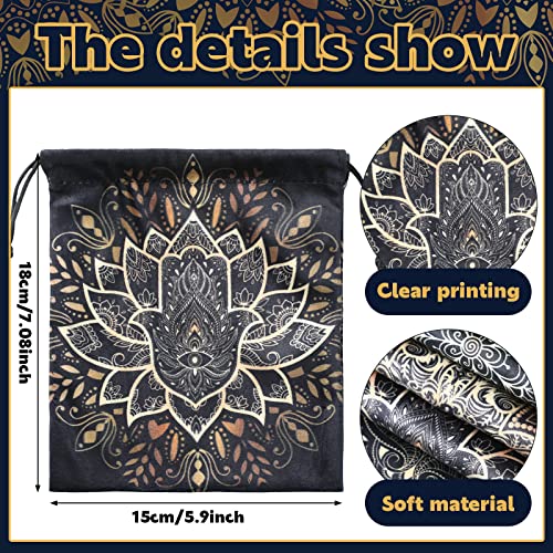 Shappy 6-Pack Velvet Drawstring Storage Bags - Assorted Patterns for Tarot Cards, Dice, Jewelry, 7.1 x 5.9 Inches