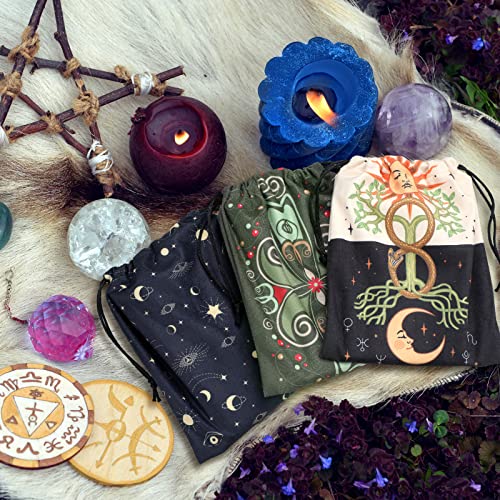 Shappy 6-Piece Velvet Tarot Card Storage Bags – Drawstring Pouches, 7.1 x 5.9 Inches (Classic Style)