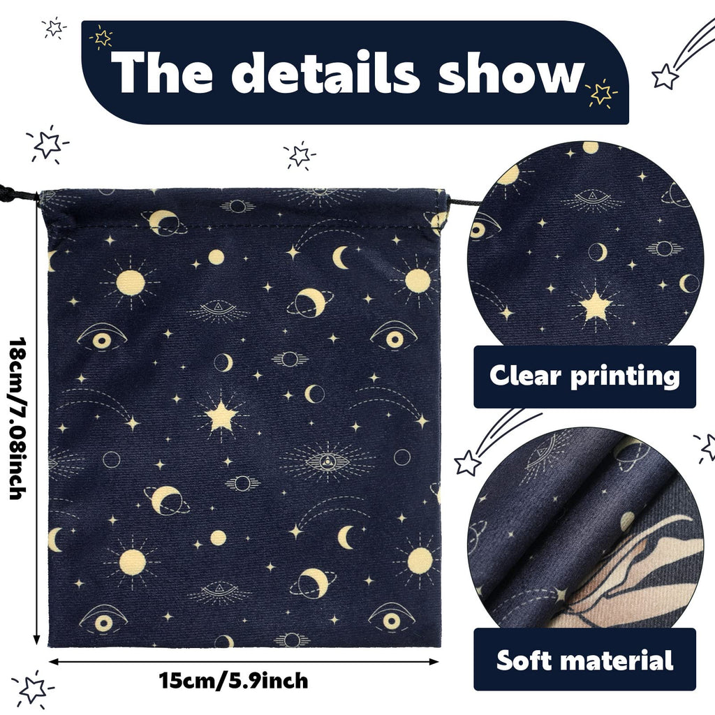 Shappy 6-Piece Velvet Tarot Card Storage Bags – Drawstring Pouches, 7.1 x 5.9 Inches (Classic Style)