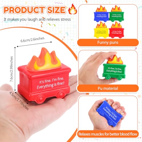 Shappy Dumpster Stress Relief Balls 4-Pack: Humorous PU Foam Fidget Toys for Anxiety
