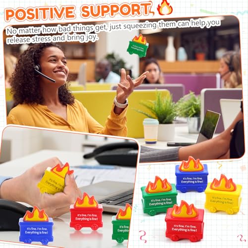 Shappy Dumpster Stress Relief Balls 4-Pack: Humorous PU Foam Fidget Toys for Anxiety