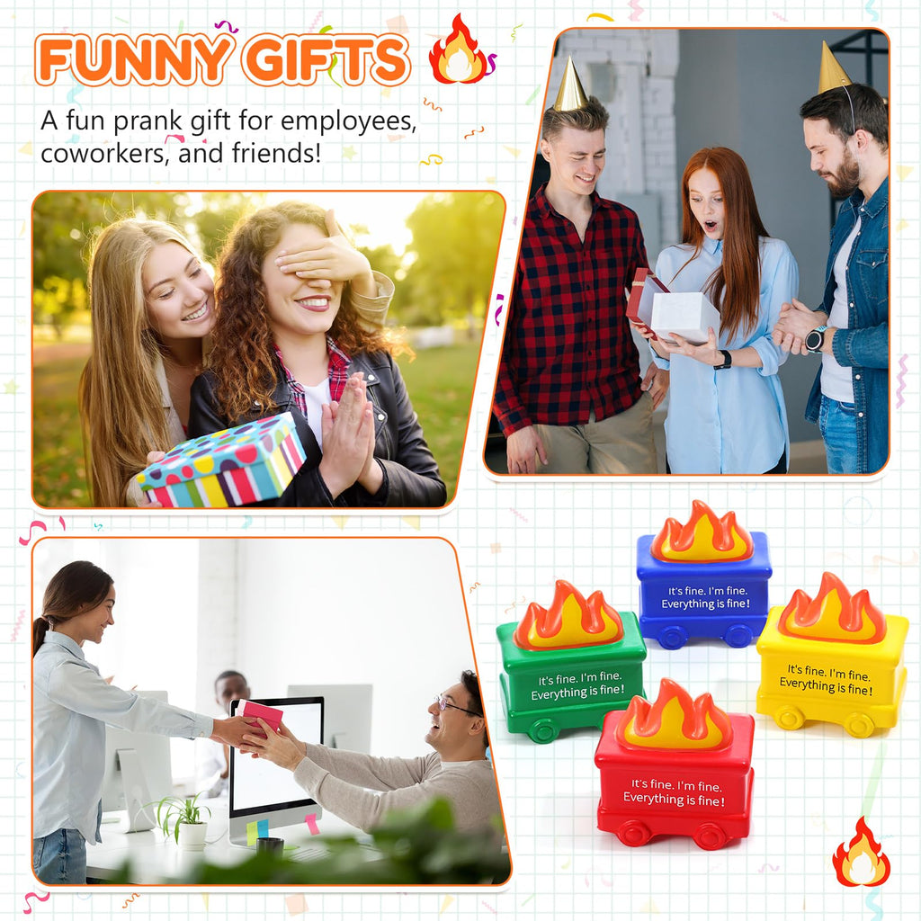 Shappy Dumpster Stress Relief Balls 4-Pack: Humorous PU Foam Fidget Toys for Anxiety