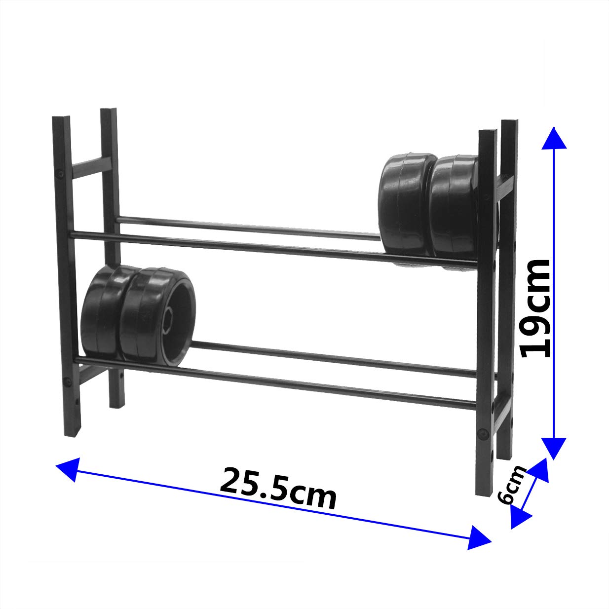Share Goo Metal Tire Rack for 1/10 RC Crawler - Holds 1.9 or 2.2 Inch Wheels - Black