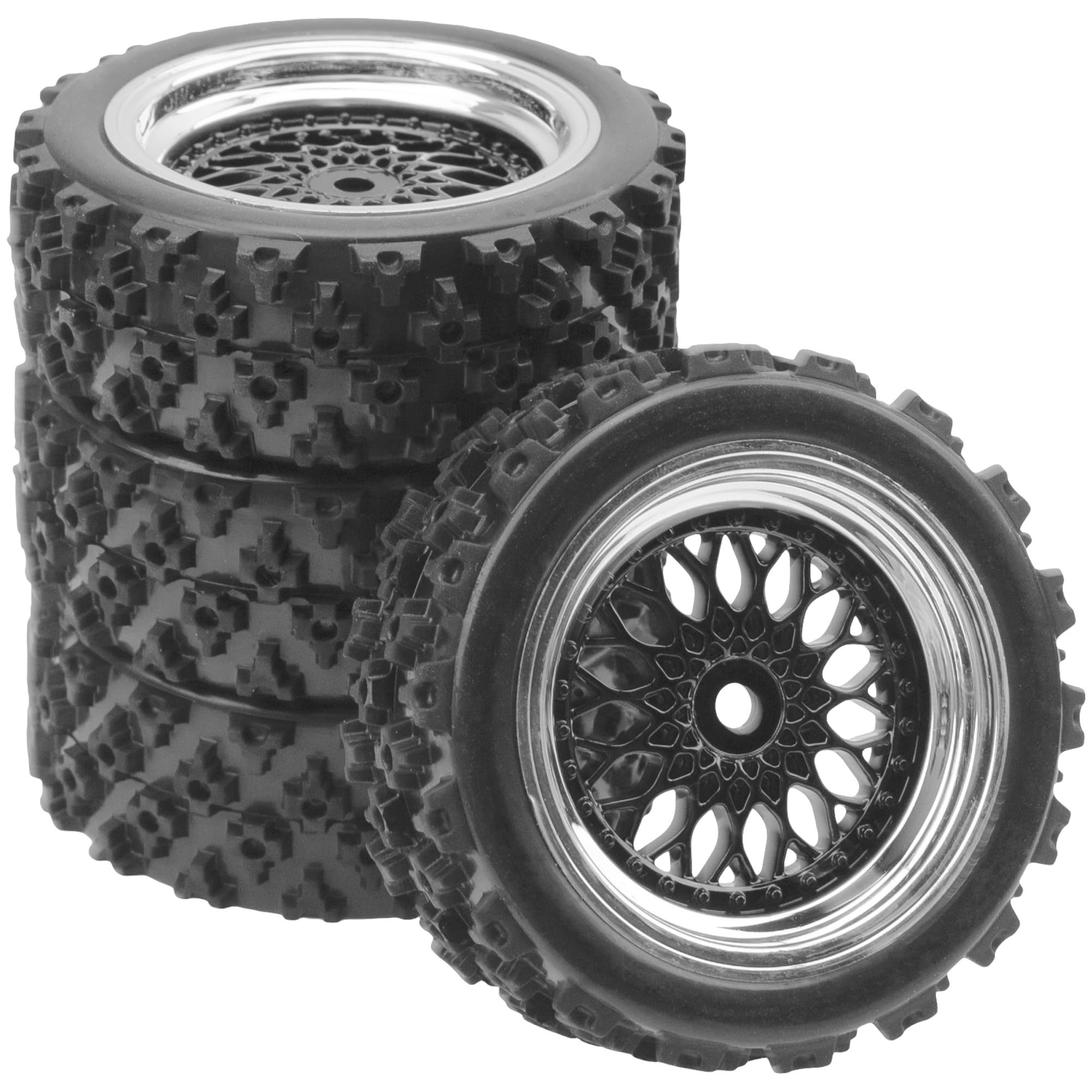 ShareGoo 1/10 RC On-Road Tires and Wheels, 12mm Hex, 72mm/66mm OD for Tamiya TT01 TT02 Kyosho Traxxas