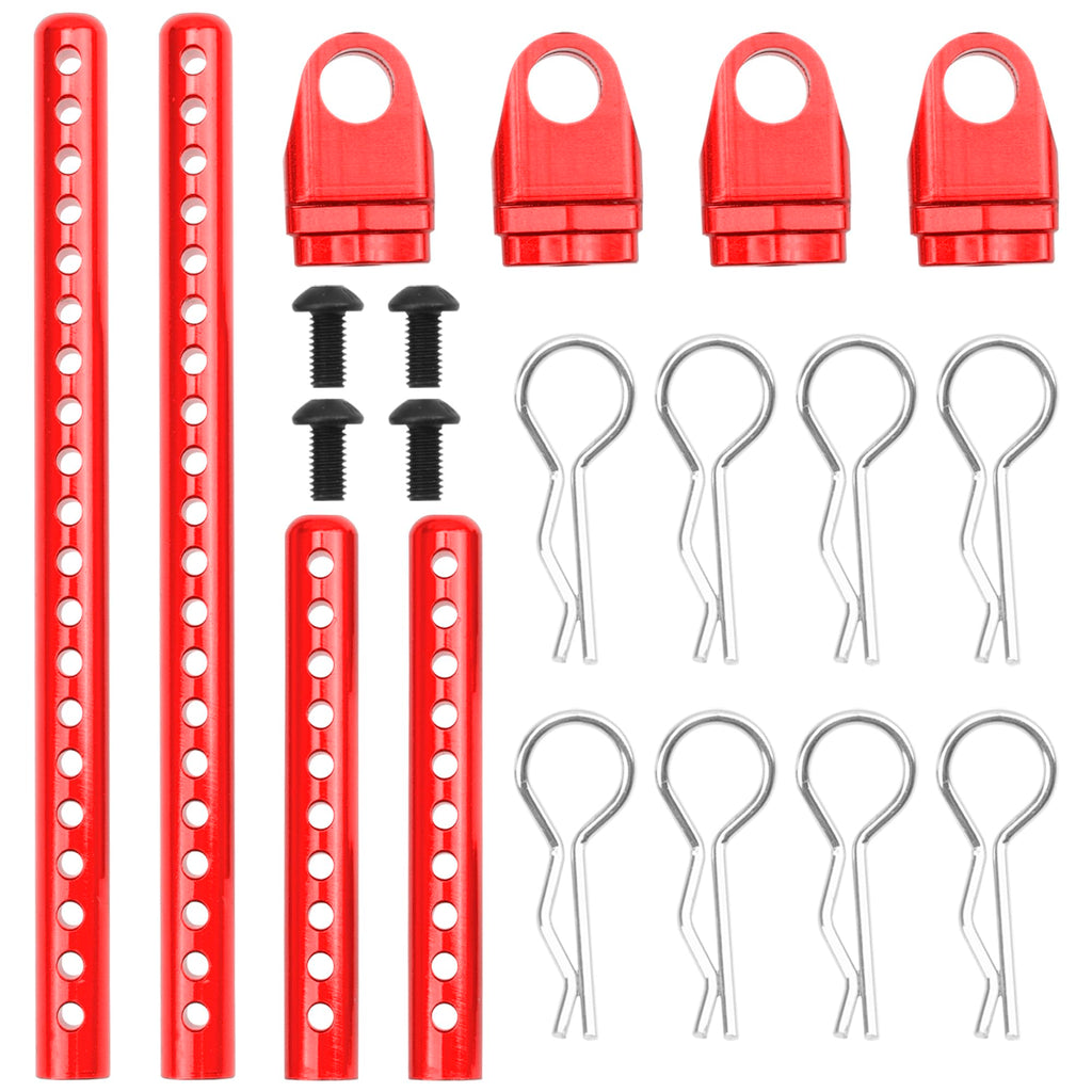 ShareGoo Metal RC Body Post Mounts for Tamiya TT02 (Red) - 45mm & 85mm Aluminium Alloy Upgrade