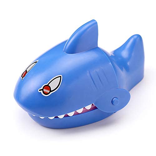 Shark Bite Game for Kids – Biting Finger Push Teeth Down Toy, Blue Shark by MAYTRBOU