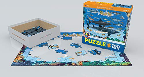 Sharks 100-Piece Jigsaw Puzzle – 13x19 Inches, Eco-Friendly, FSC Certified