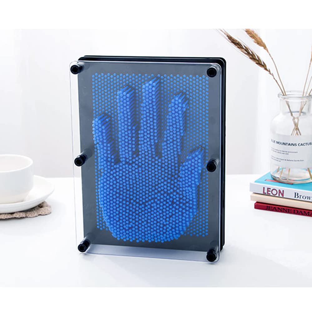 Sharkwill 3D Pin Art Board – Blue Plastic Push Pin Toy, 6x8 Inches