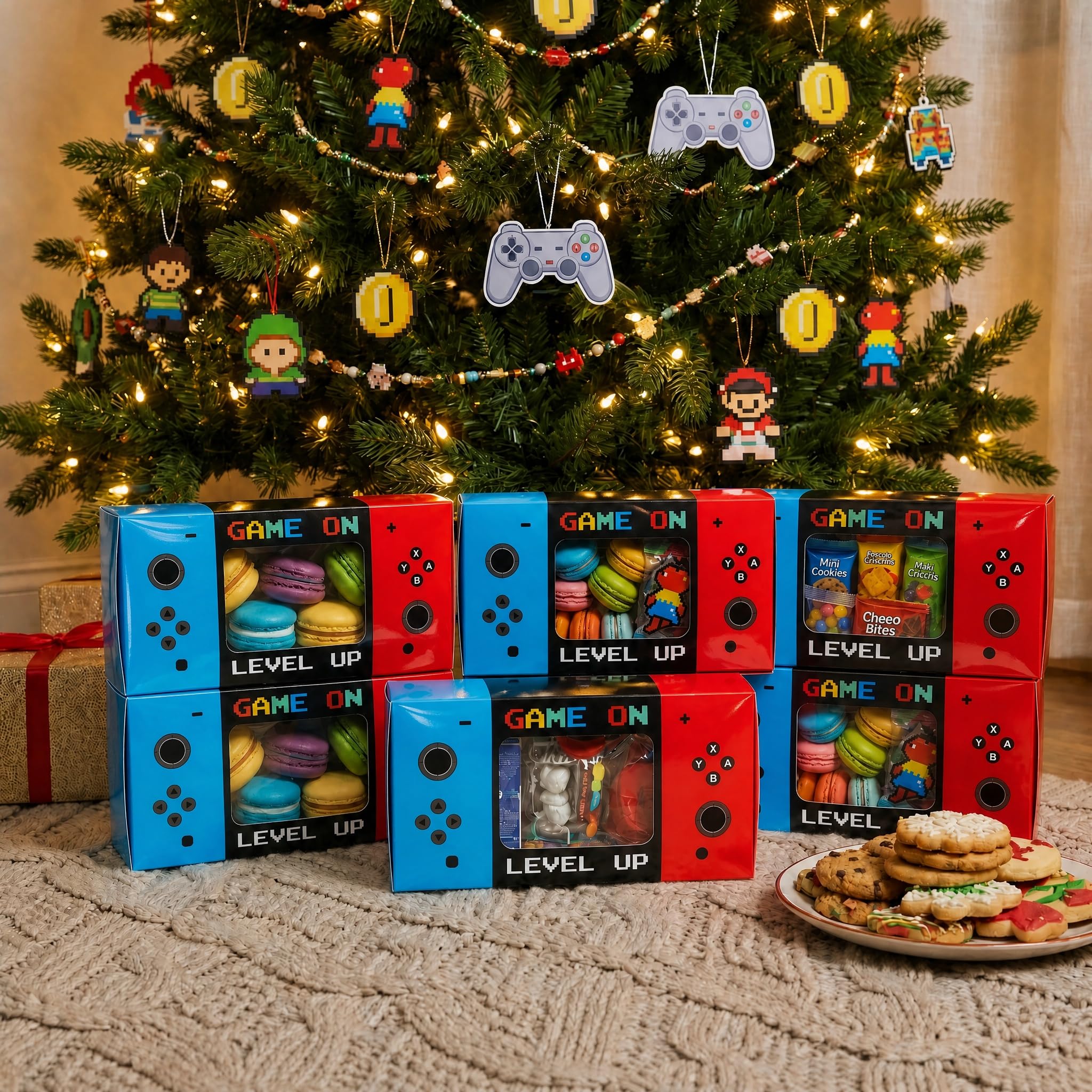 Shescrzionu 12-Pack Video Game Party Favor Boxes with Window – Gamer Birthday Decorations