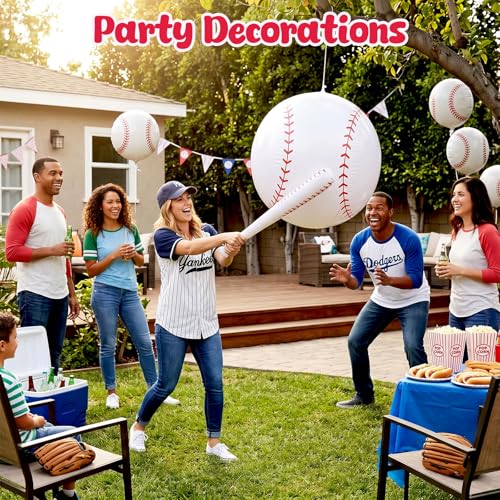 Shindel 27-Inch Inflatable Baseball - Giant Beach Ball for Sports Parties & Pool Fun