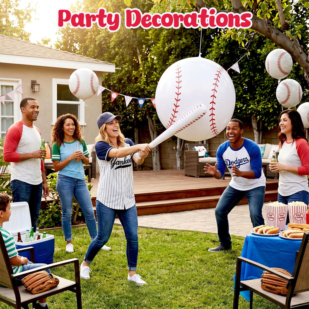 Shindel 27-Inch Inflatable Baseball - Giant Beach Ball for Sports Parties & Pool Fun