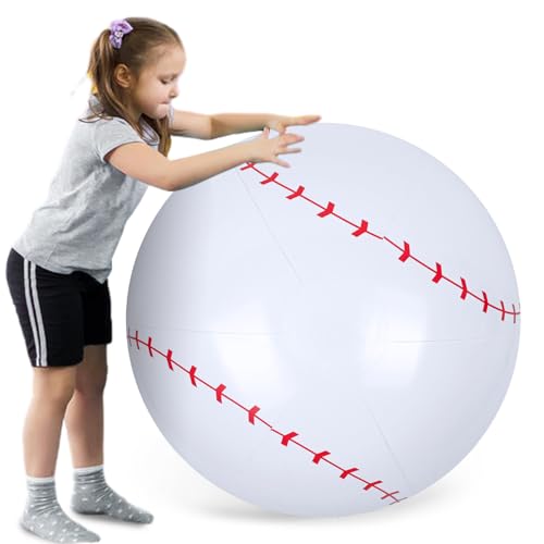 Shindel 27-Inch Inflatable Baseball - Giant Beach Ball for Sports Parties & Pool Fun