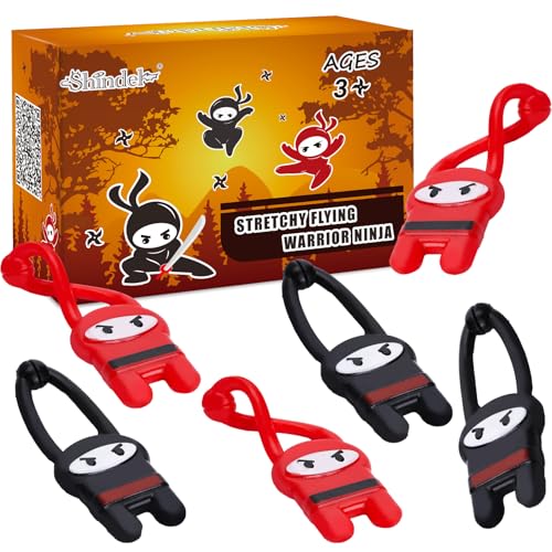 Shindel 40-Pack Flying Ninja Slingshot Toys – Bulk Party Favors, Classroom Prizes, Stress Relief