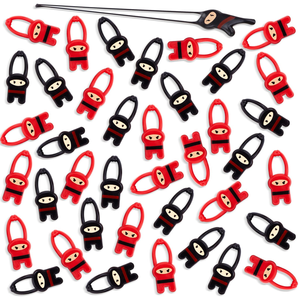 Shindel 40 Pack Stretchy Slingshot Ninjas for Party Favors, Classroom Prizes, and Stress Relief
