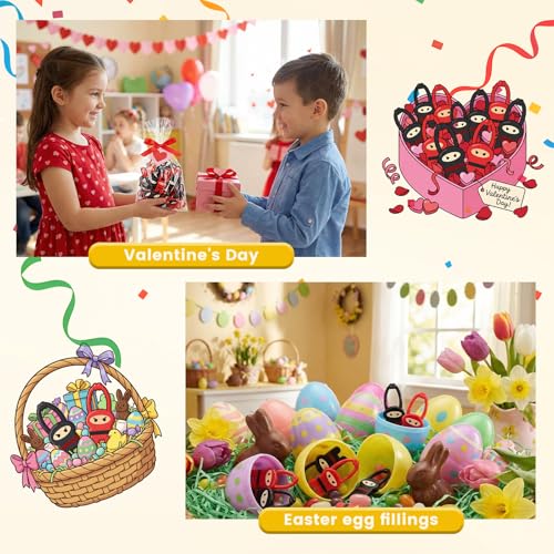 Shindel 40 Pack Stretchy Slingshot Ninjas for Party Favors, Classroom Prizes, and Stress Relief