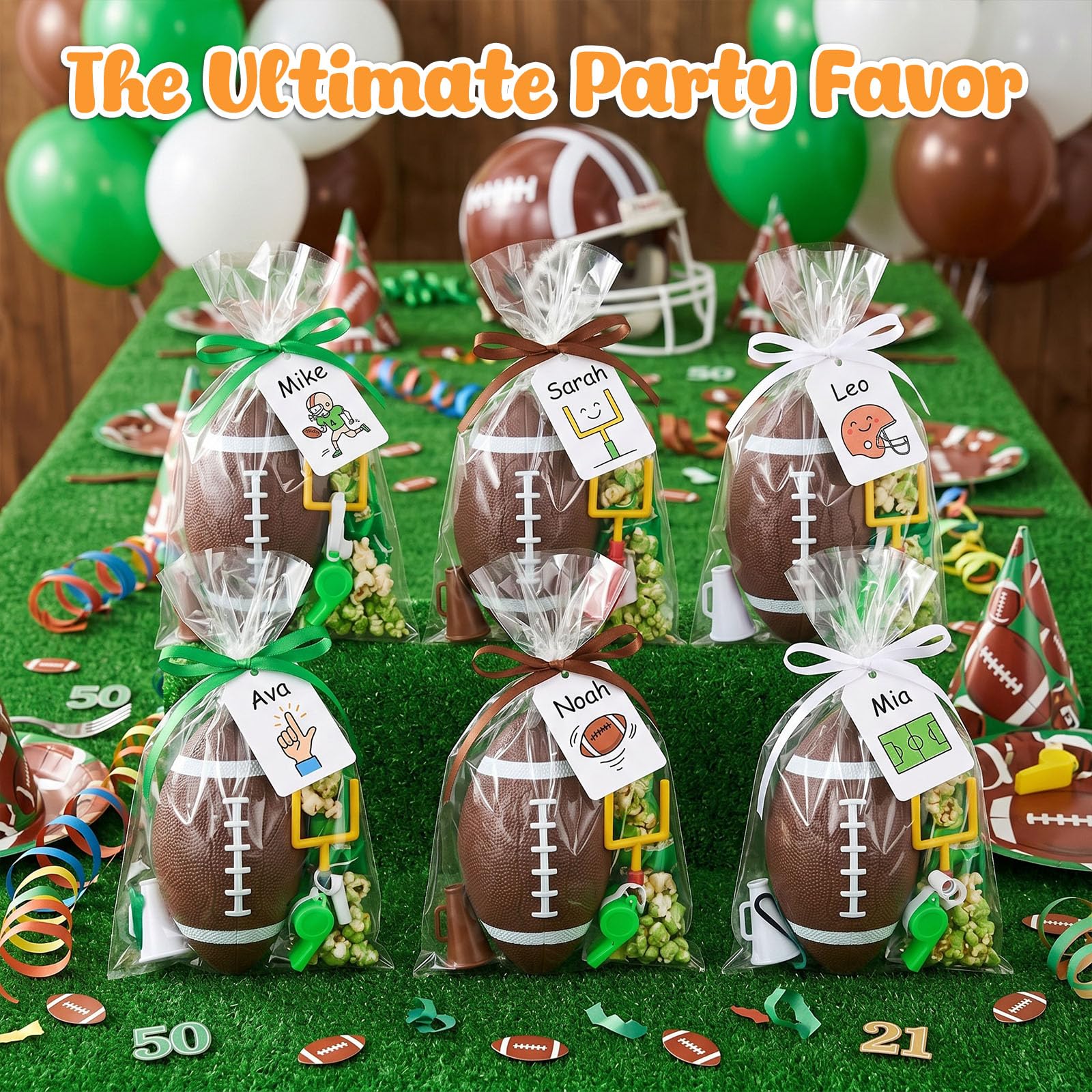 Shindel 6-Pack Mini Inflatable Footballs 6.3 Inch – Waterproof Outdoor/Indoor Toys for Kids with Pump, Party Favors