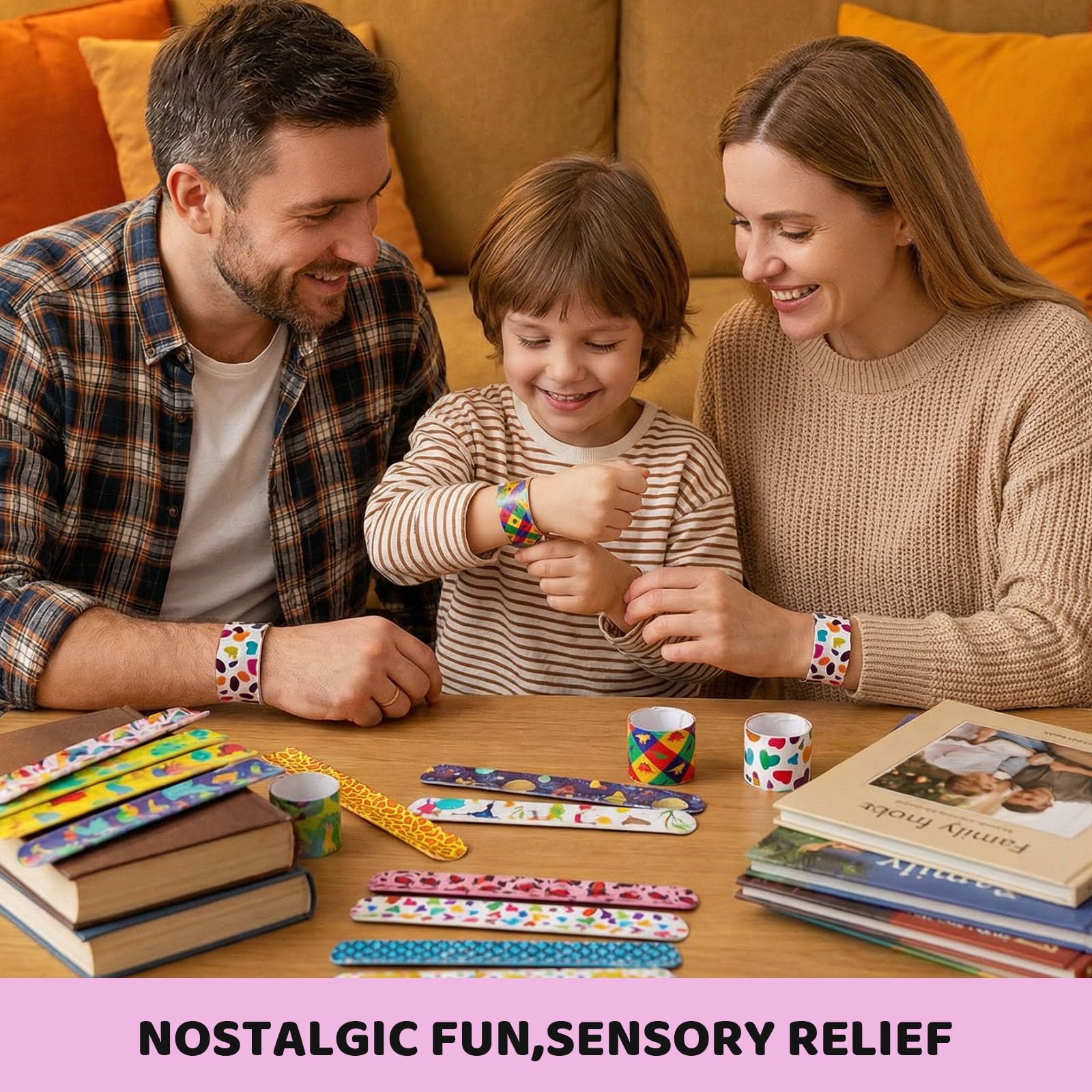 Shindel 96-Pack Slap Bracelets - Bulk Wristbands for Party Favors, Classroom Prizes, and Birthday Goody Bags