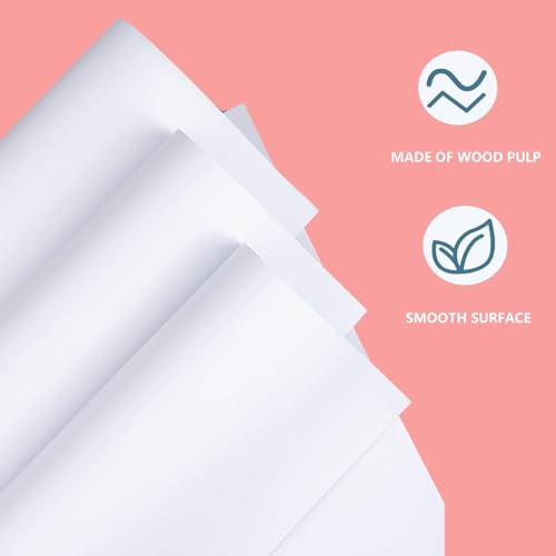 Shinok 100 Sheets White Construction Paper, 12x17 Inch, 55 lb, Matte Finish for Drawing and Crafting