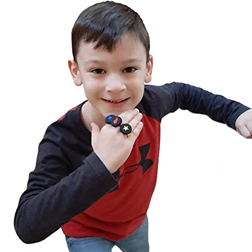 SHK HeroForce Power Rings Set – 3 Silicone Collectible Rings (Fire, Electricity, Light)