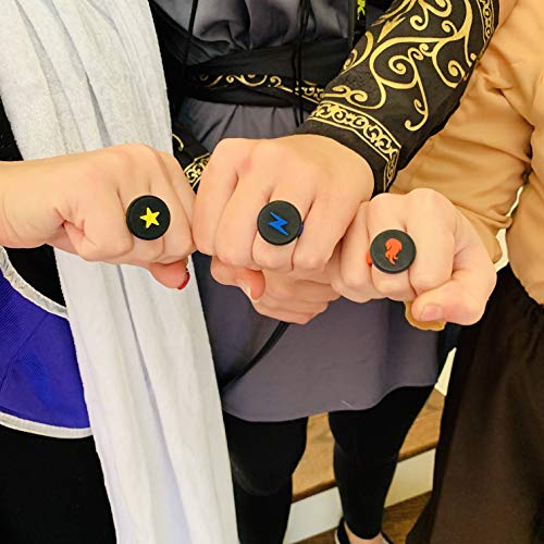 SHK HeroForce Power Rings Set – 3 Silicone Collectible Rings (Fire, Electricity, Light)