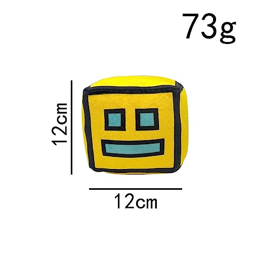 Shopular 4.7" Yellow Cube Plush Toy – Soft PP Cotton Stuffed Pendant Keychain for Game Fans