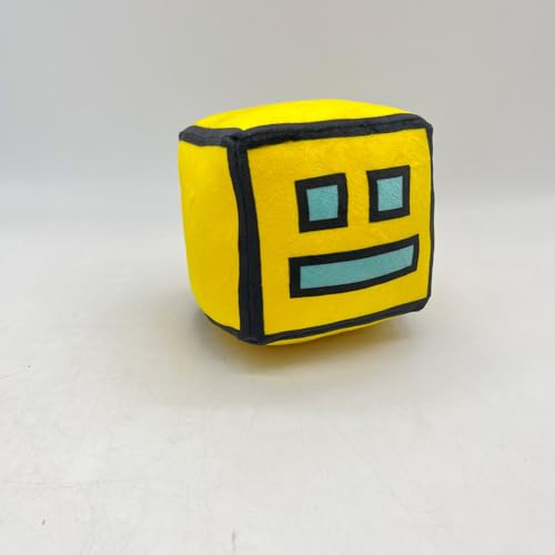 Shopular 4.7" Yellow Cube Plush Toy – Soft PP Cotton Stuffed Pendant Keychain for Game Fans