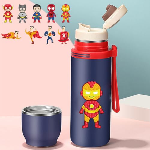 SHOWERRING 5D Diamond Art Stickers Kit for Kids - Super Hero Rhinestone Mosaic Craft Set with 18 Patterns