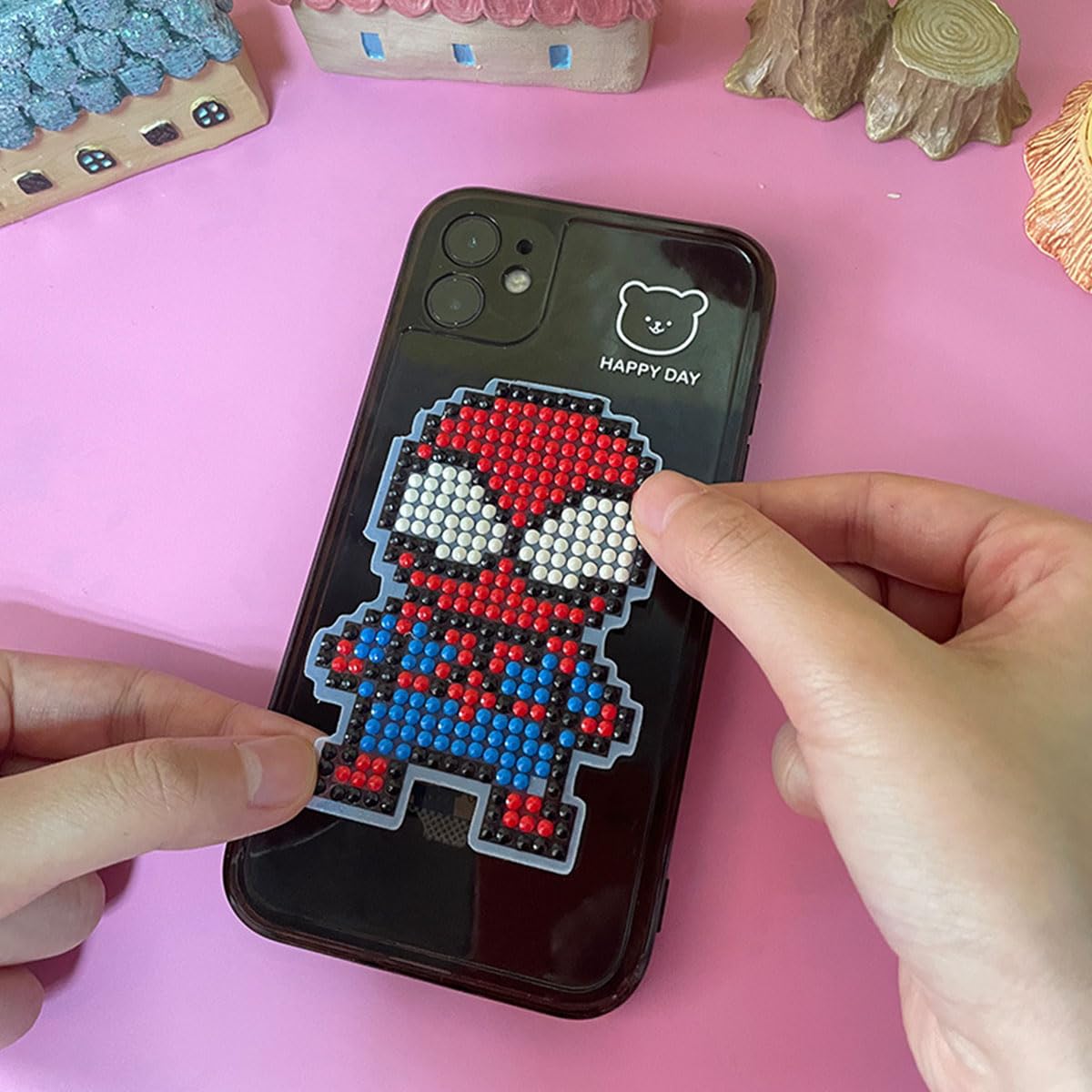SHOWERRING 5D Diamond Art Stickers Kit for Kids - Super Hero Rhinestone Mosaic Craft Set with 18 Patterns