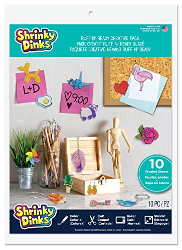 Shrinky Dinks Creative Pack: 10 Frosted Sheets for Custom Shrink Plastic Crafts