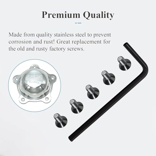 SHUJUKU 40-Pack Wheel Center Cap Screws with Allen Wrench, Stainless Steel for American Racing Torq Thrust