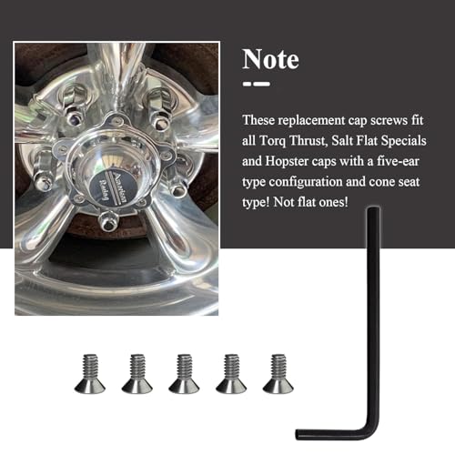 SHUJUKU 40-Pack Wheel Center Cap Screws with Allen Wrench, Stainless Steel for American Racing Torq Thrust