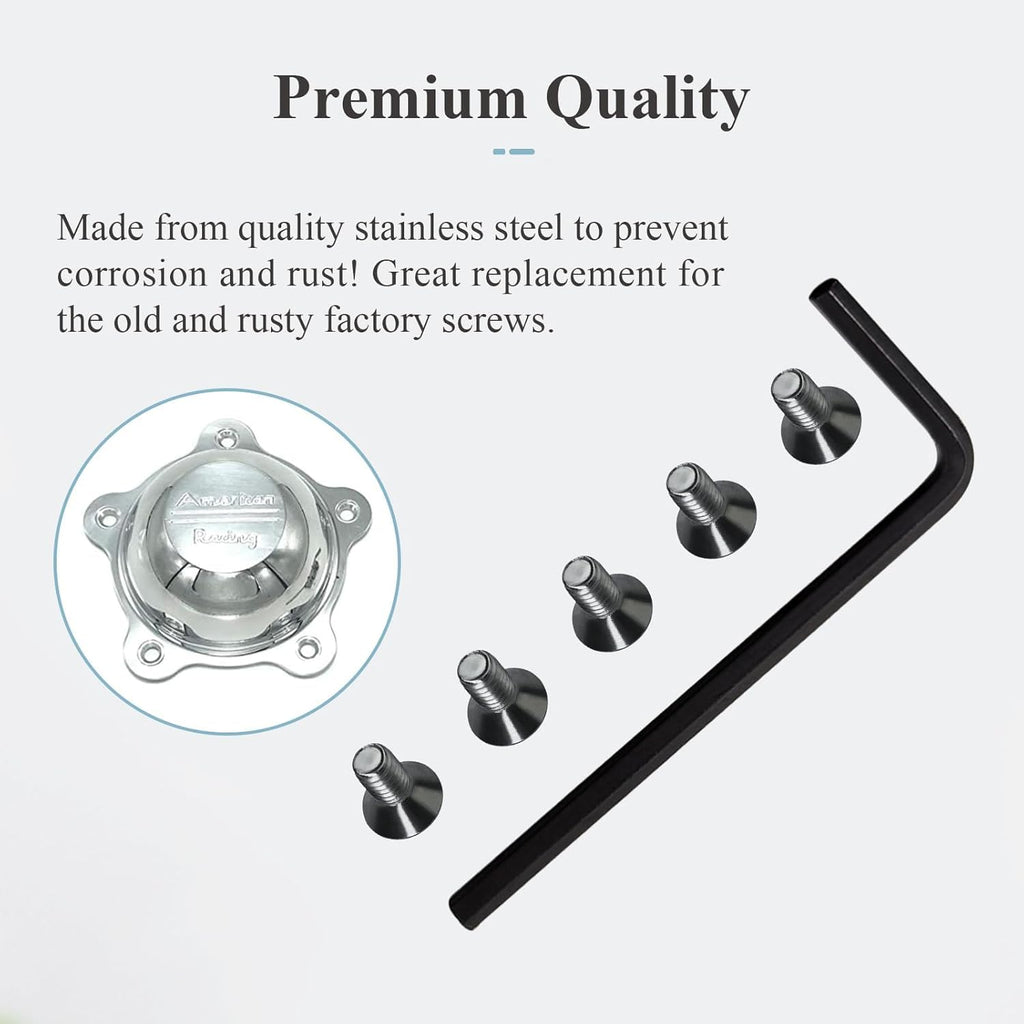 SHUJUKU 40-Pack Wheel Center Cap Screws with Allen Wrench, Stainless Steel for American Racing Torq Thrust
