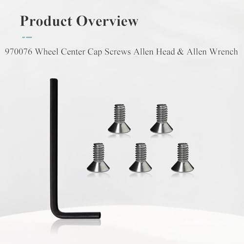 SHUJUKU 40-Pack Wheel Center Cap Screws with Allen Wrench, Stainless Steel for American Racing Torq Thrust