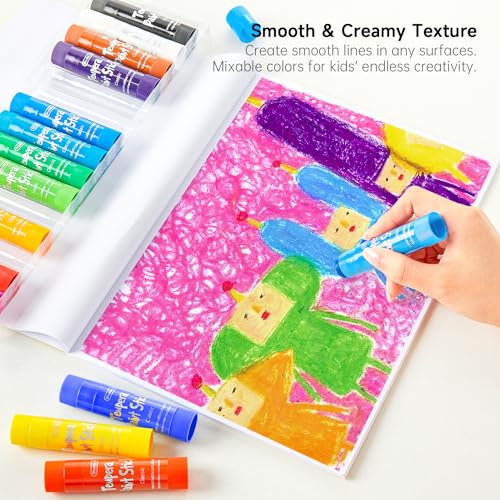 Shuttle Art Tempera Paint Sticks, 15 Colors – Quick-Drying, Washable, Kid-Safe