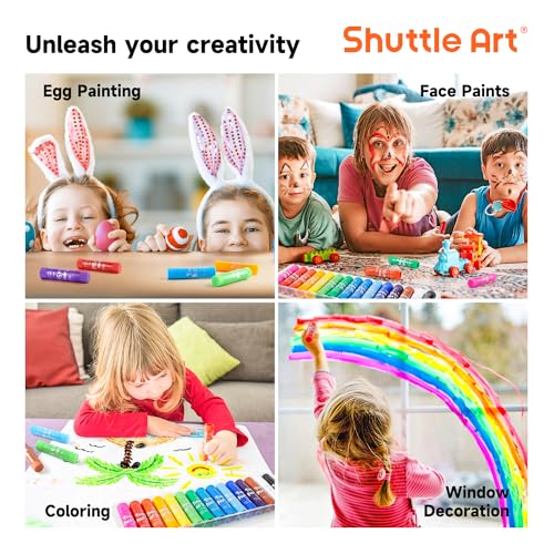 Shuttle Art Tempera Paint Sticks, 15 Colors – Quick-Drying, Washable, Kid-Safe