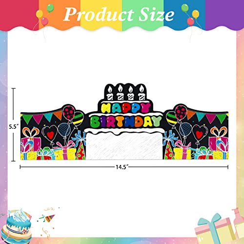 SICOHOME Paper Crown Hats for Kids - 36 Pack Adjustable Birthday Crowns for Classroom Party Supplies