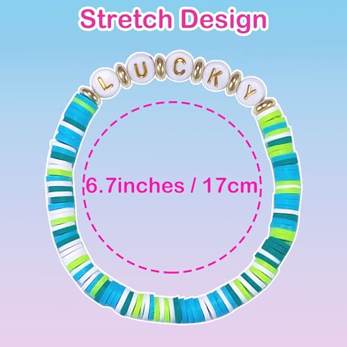 SIELEVIN 10 Pack Colorful Clay Bead Friendship Bracelets for Girls Teens Women - Beach Style Jewelry Set