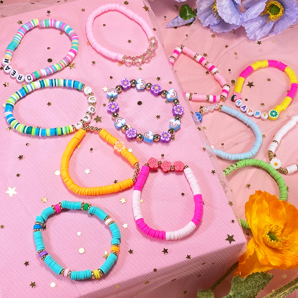 SIELEVIN 10 Pack Colorful Clay Bead Friendship Bracelets for Girls Teens Women - Beach Style Jewelry Set
