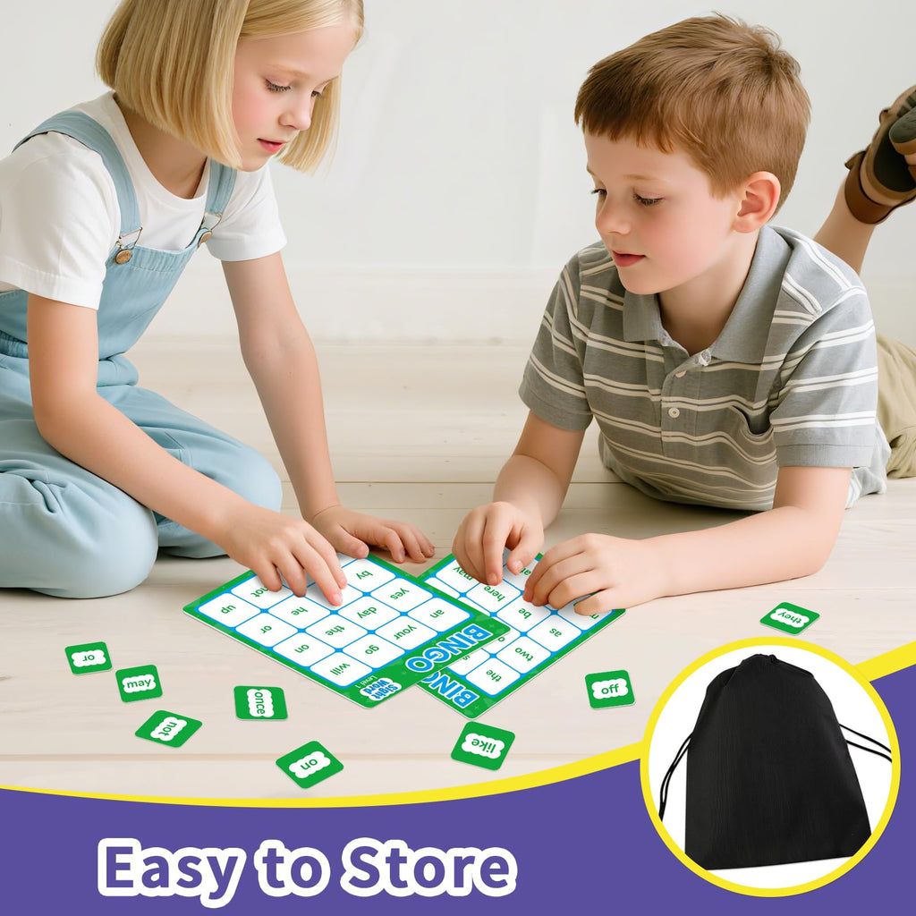 Sight Word Bingo Game – Learn to Read with Level 1 & 2, Kindergarten Preschool Reading Activities, Classroom & Homeschool