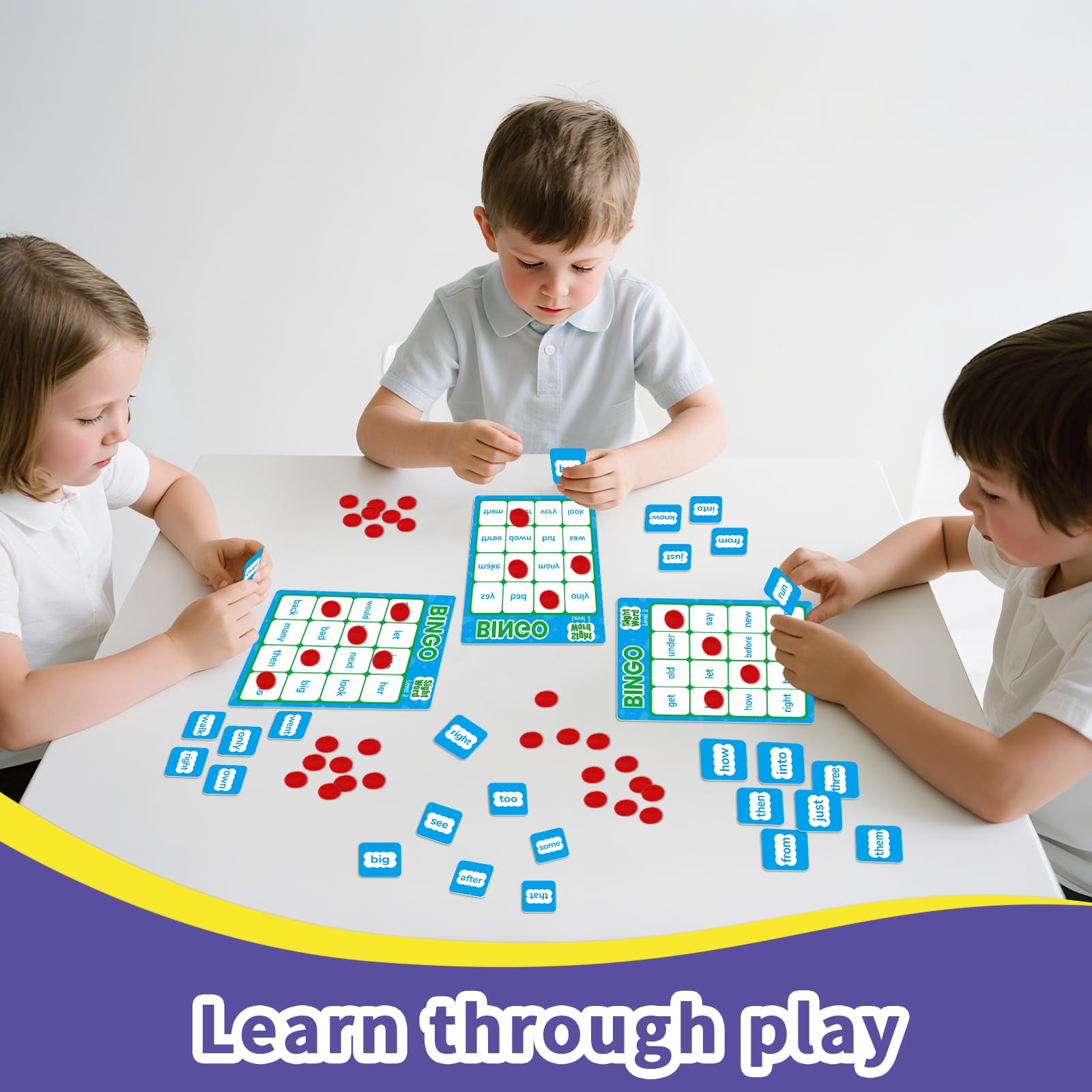 Sight Word Bingo Game – Learn to Read with Level 1 & 2, Kindergarten Preschool Reading Activities, Classroom & Homeschool