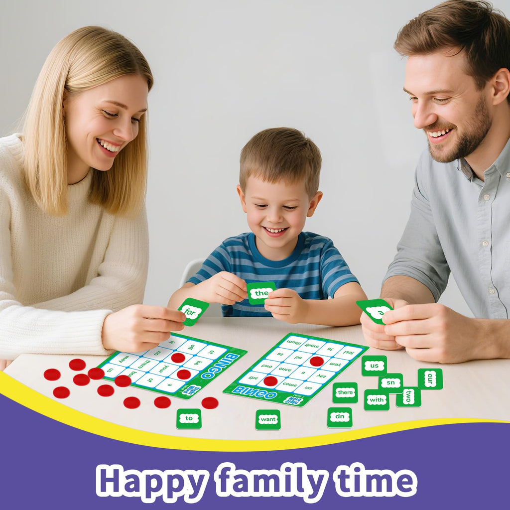 Sight Word Bingo Game – Learn to Read with Level 1 & 2, Kindergarten Preschool Reading Activities, Classroom & Homeschool