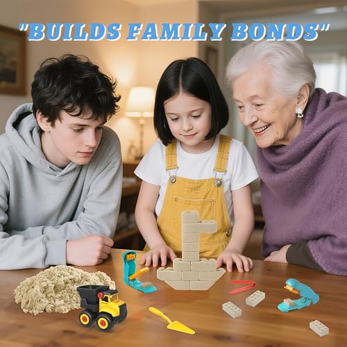 SIGHTEEDA Kids Play Sand Kit - 1.7 lbs Moldable Sensory Sand with 6 Molds & Tools, Mess-Free Indoor Sandbox Toy, STEM Activity for Ages 3-8
