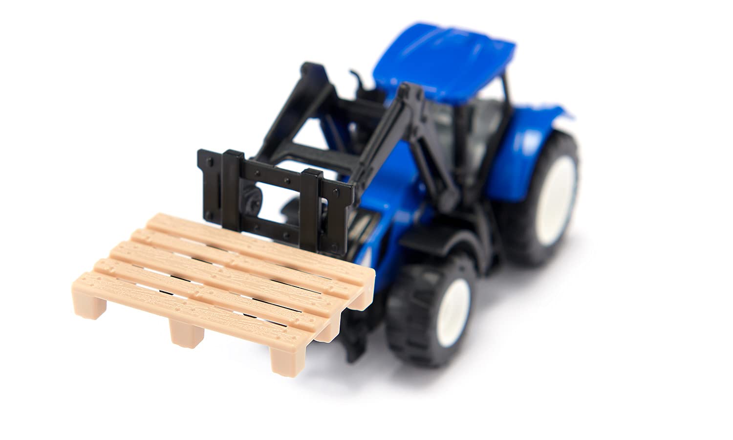 Siku 1544 New Holland Tractor with Pallet Fork and Pallet – Metal/Plastic Toy for Kids