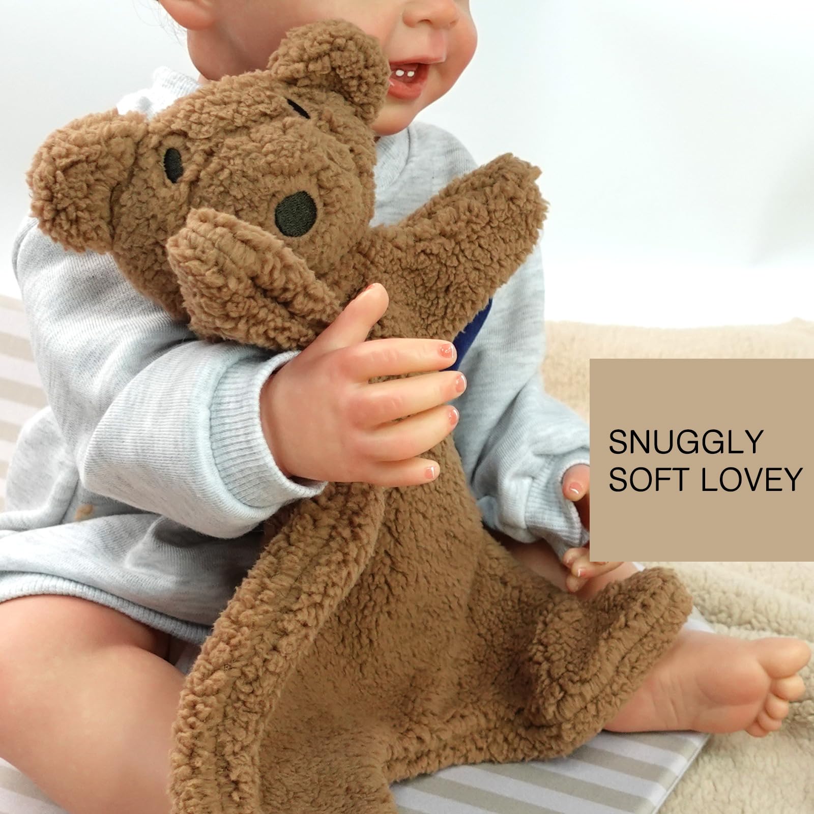 SILI FACTORY Brown Bear Lovey - Soft Baby Security Blanket & Plush Toy for Infants