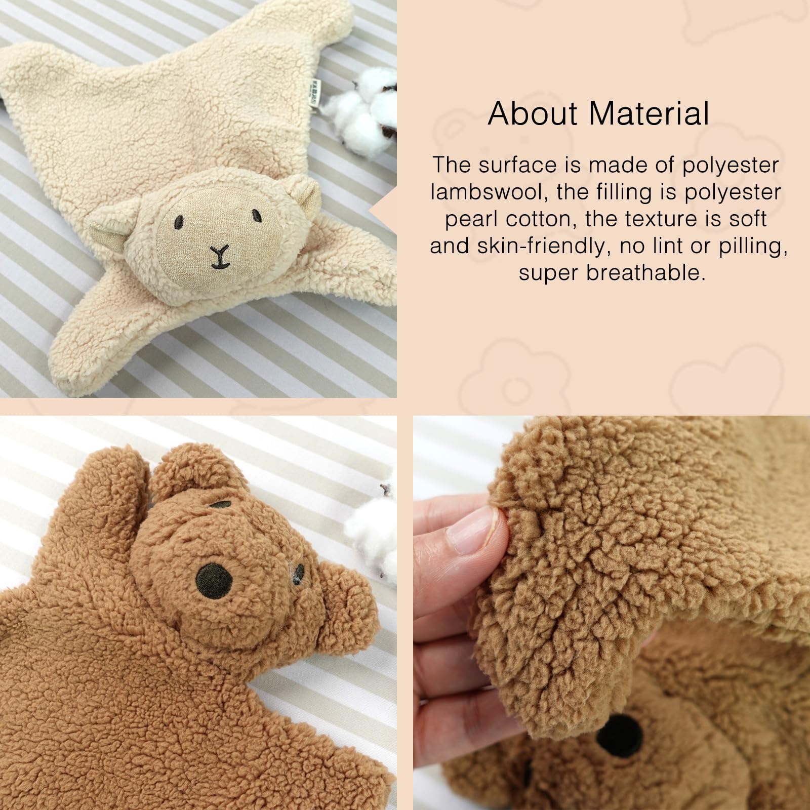 SILI FACTORY Brown Bear Lovey - Soft Baby Security Blanket & Plush Toy for Infants