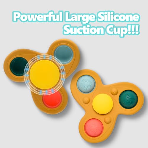 SILI FACTORY Planet Silicone Suction Cup Spinner Toy – Food-Grade Sensory Toy for Babies & Toddlers (Ages 12-18 Months)