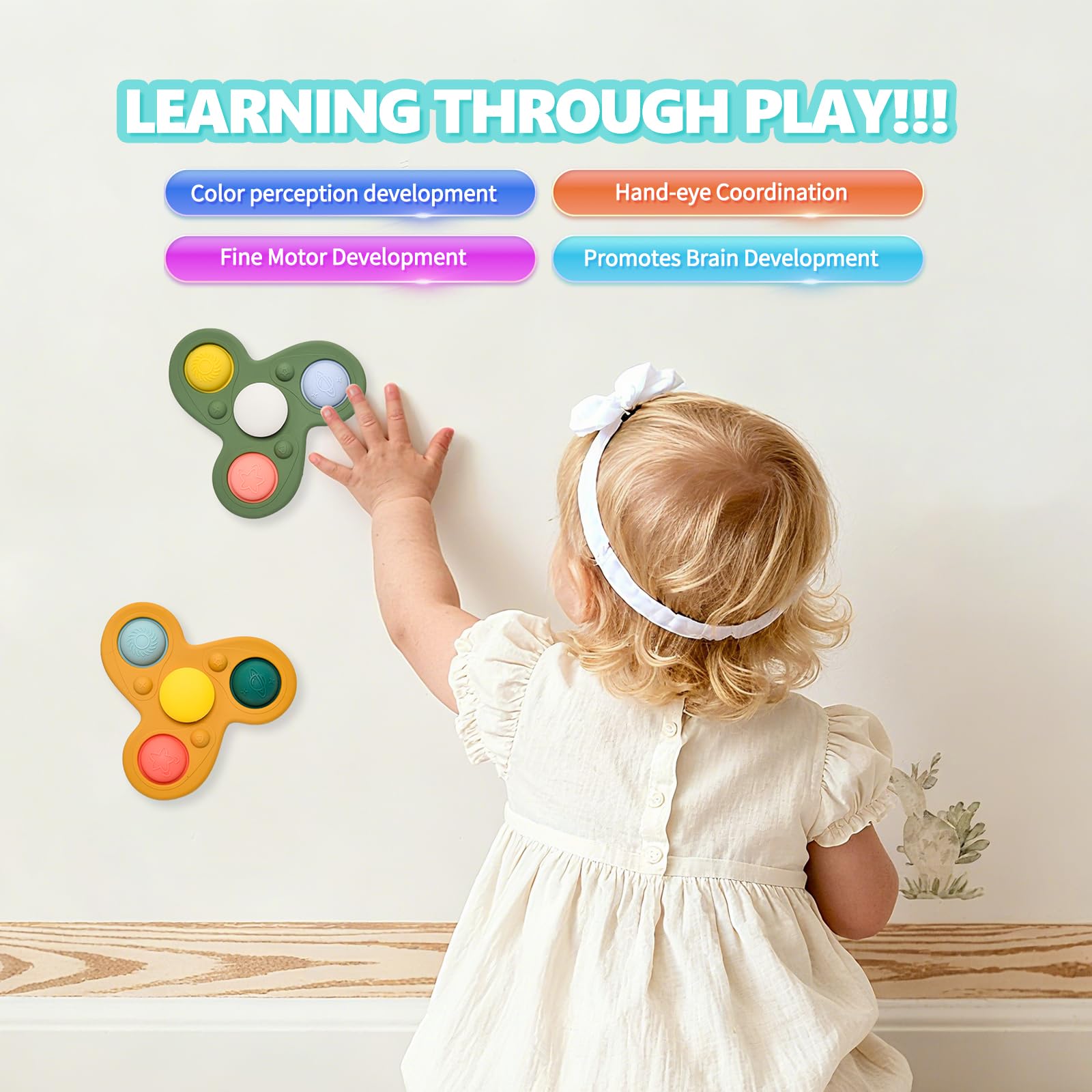 SILI FACTORY Planet Silicone Suction Cup Spinner Toy – Food-Grade Sensory Toy for Babies & Toddlers (Ages 12-18 Months)