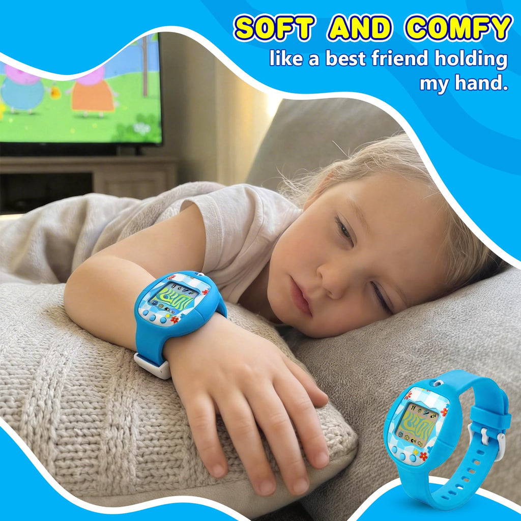Silicone Wristband for Tamagotchi Original – Blue, Adjustable Anti-Drop Strap for Gen 1 & 2, Neon, Retro Flowers, 90s Edition, Fresh Strawberry